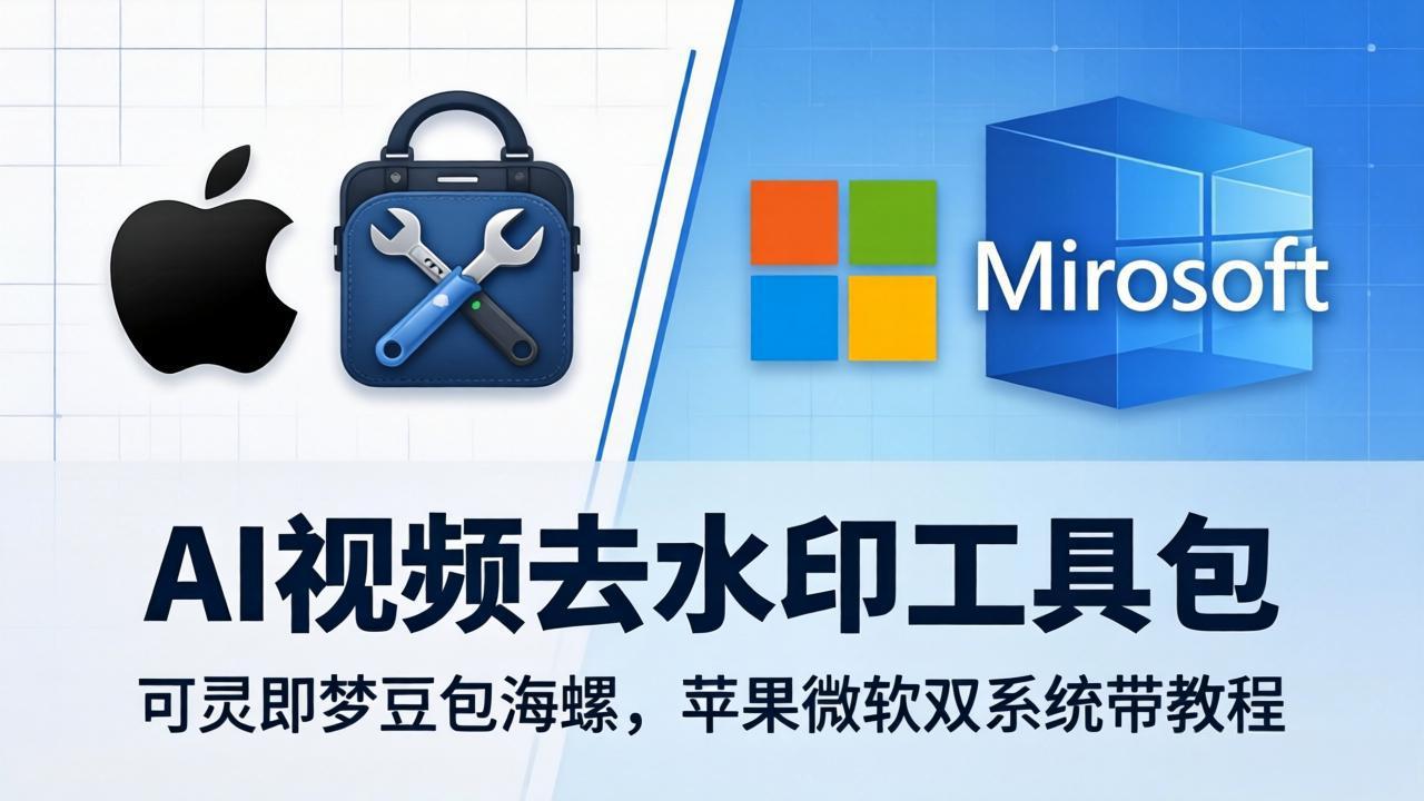 AI视频去水印工具包：可灵即梦豆包海螺，苹果微软双系统带教程-heixxmi