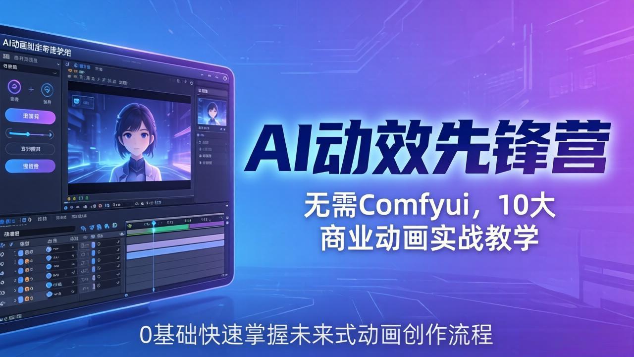 AI 动效先锋营：无需Comfyui，10大商业动画实战教学，0基础快速掌握未来式动画创作流程-heixxmi