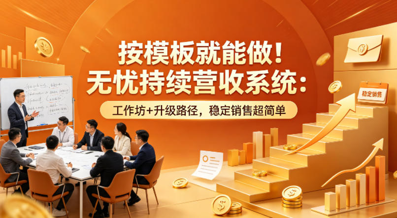 按模板就能做！无忧持续营收系统：工作坊+升级路径，稳定销售超简单【原创双语字幕】-heixxmi