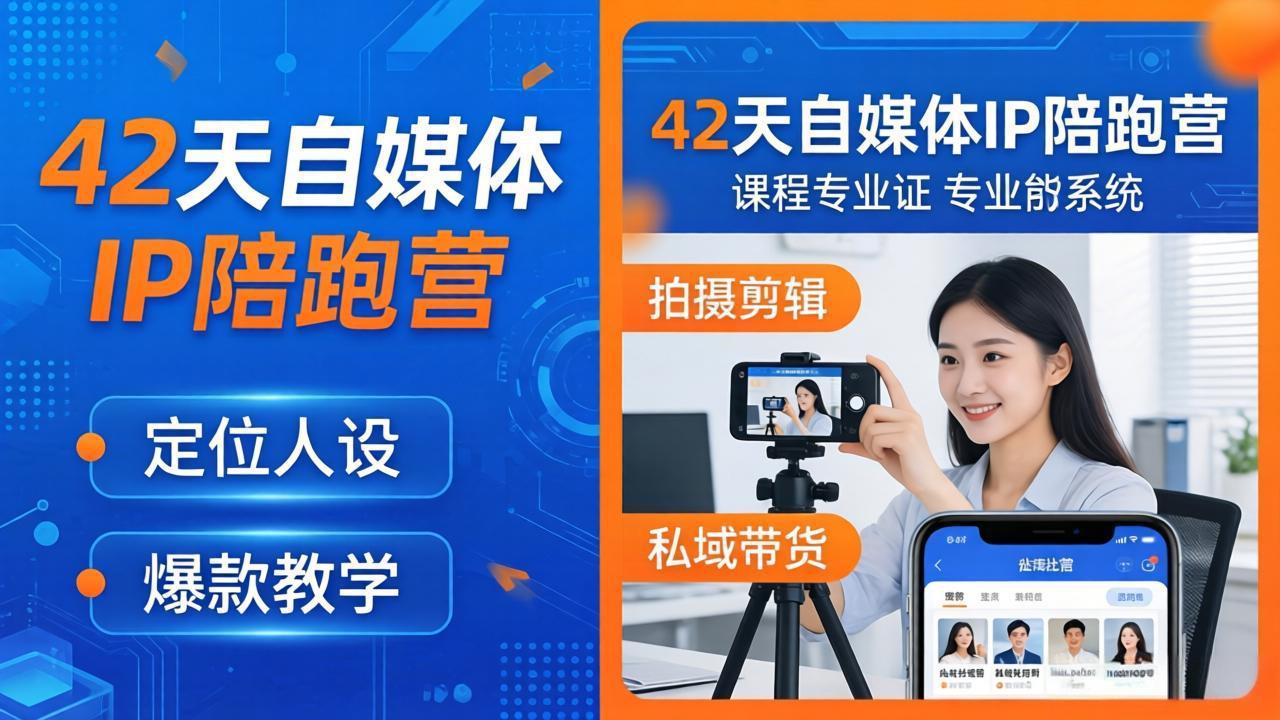 42天自媒体IP陪跑营-26年4月19更新：定位人设爆款全教学，拍摄剪辑私域带货一站式落地-heixxmi