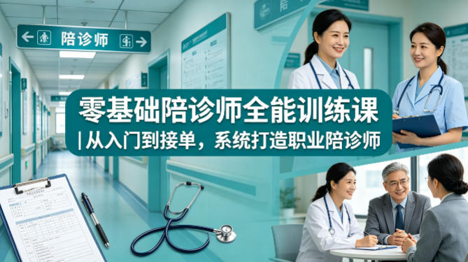 零基础陪诊师全能训练课｜从入门到接单，系统打造职业陪诊师-heixxmi