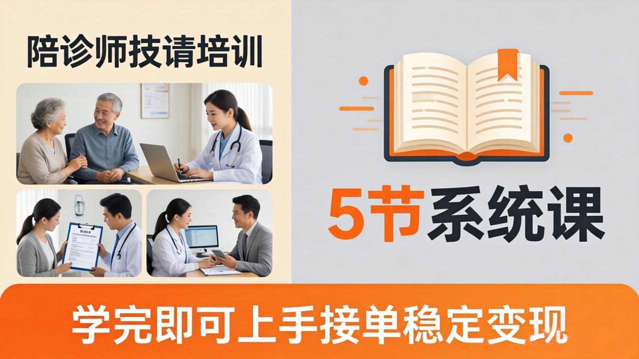想做陪诊师不知从何下手？5节系统课教你掌握核心技能，学完即可上手接单稳定变现-heixxmi