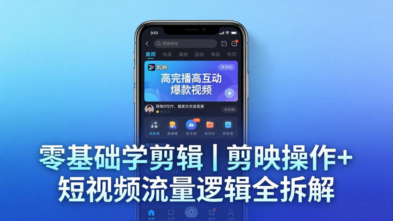 【零基础学剪辑】剪映操作+短视频流量逻辑全拆解｜手把手教你剪出高完播高互动爆款视频-heixxmi