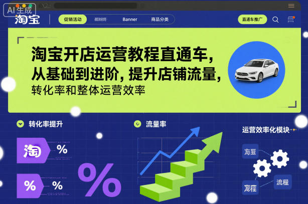 淘宝开店运营教程直通车，从基础到进阶，提升店铺流量，转化率和整体运营效率(更新26年4月20日)-heixxmi