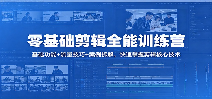 零基础剪辑全能训练营：基础功能+流量技巧+案例拆解，快速掌握剪辑核心技术-heixxmi