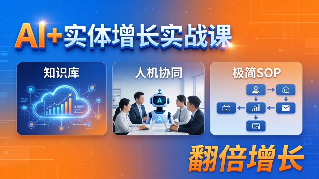 AI+实体增长实战课：知识库+人机协同+极简SOP，助力实体业务翻倍增长-heixxmi