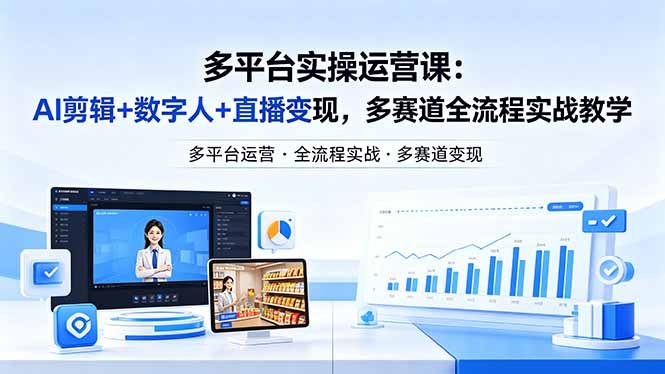 某团队多平台实操运营课-更新26年4月20：AI剪辑+数字人+直播变现，多赛道全流程实战教学-heixxmi