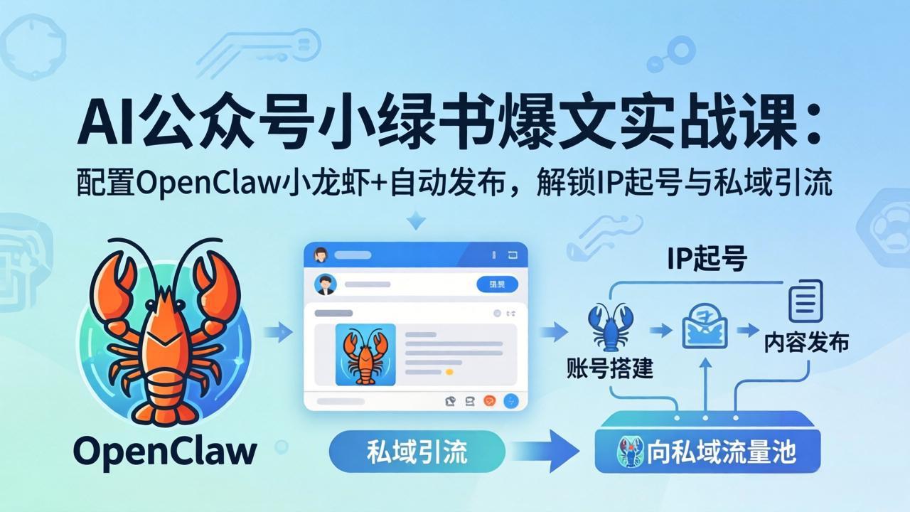 AI公众号小绿书变现实战课：小绿书爆文写作+OpenClaw自动发布，解锁IP起号与私域引流-heixxmi