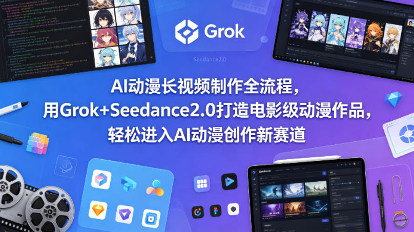 AI动漫长视频制作全流程，用Grok+Seedance2.0打造电影级动漫作品，轻松进入AI动漫创作新赛道-heixxmi