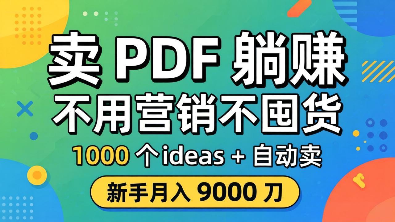 卖 PDF 躺赚？不用营销不囤货，1000 个 ideas + 自动卖，新手月入 9000 刀【原创双语字幕】-heixxmi