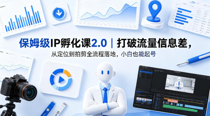 保姆级IP孵化课2.0｜打破流量信息差，从定位到拍剪全流程落地，小白也能起号-heixxmi