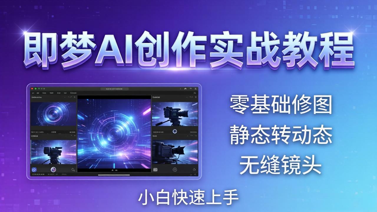 即梦AI创作实战教程，从零基础修图到AI导演，实战教学静态转动态+无缝镜头，小白快速上手-heixxmi