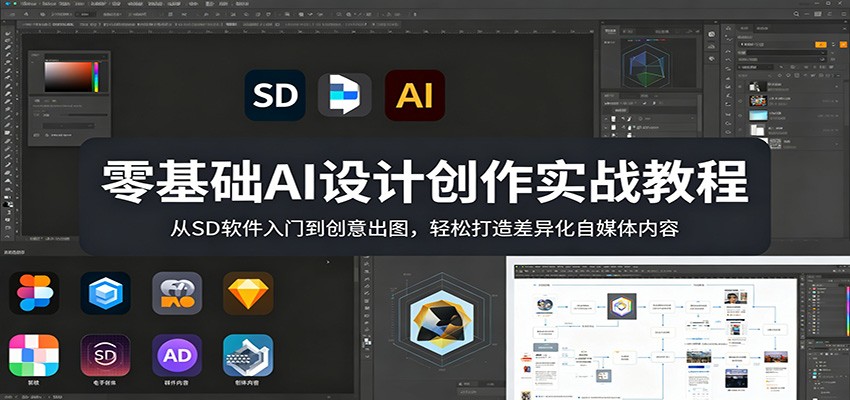 零基础AI设计创作实战教程：从SD软件入门到创意出图，轻松打造差异化自媒体内容-heixxmi