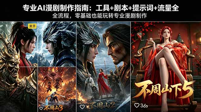 专业AI漫剧制作指南：工具+剧本+提示词+流量全流程，零基础也能玩转专业漫剧制作-heixxmi