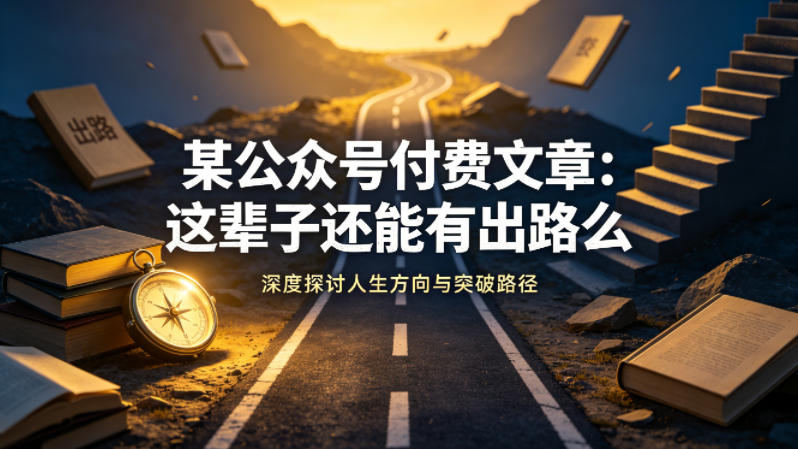 某公众号付费文章：这辈子还能有出路么-heixxmi