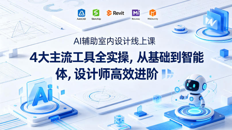 AI辅助室内设计线上课｜4大主流工具全实操，从基础到智能体，设计师高效进阶-heixxmi