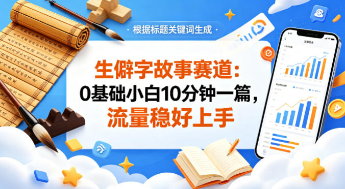 公众号流量主——生僻字故事赛道，流量稳，好上手，0基础小白也能10分钟一篇-heixxmi