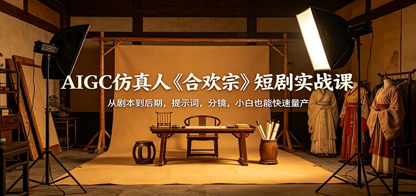 AIGC仿真人《合欢宗》短剧实战课：从剧本到后期，提示词，分镜，小白也能快速量产-heixxmi