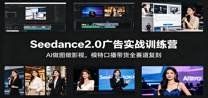 Seedance2.0广告实战训练营：AI做图做影视，模特口播带货全赛道复刻-heixxmi