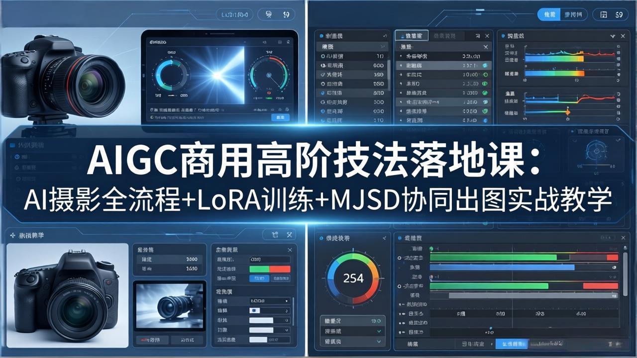 AIGC商用高阶技法落地课：AI摄影全流程+LoRA训练+MJSD协同出图实战教学-heixxmi