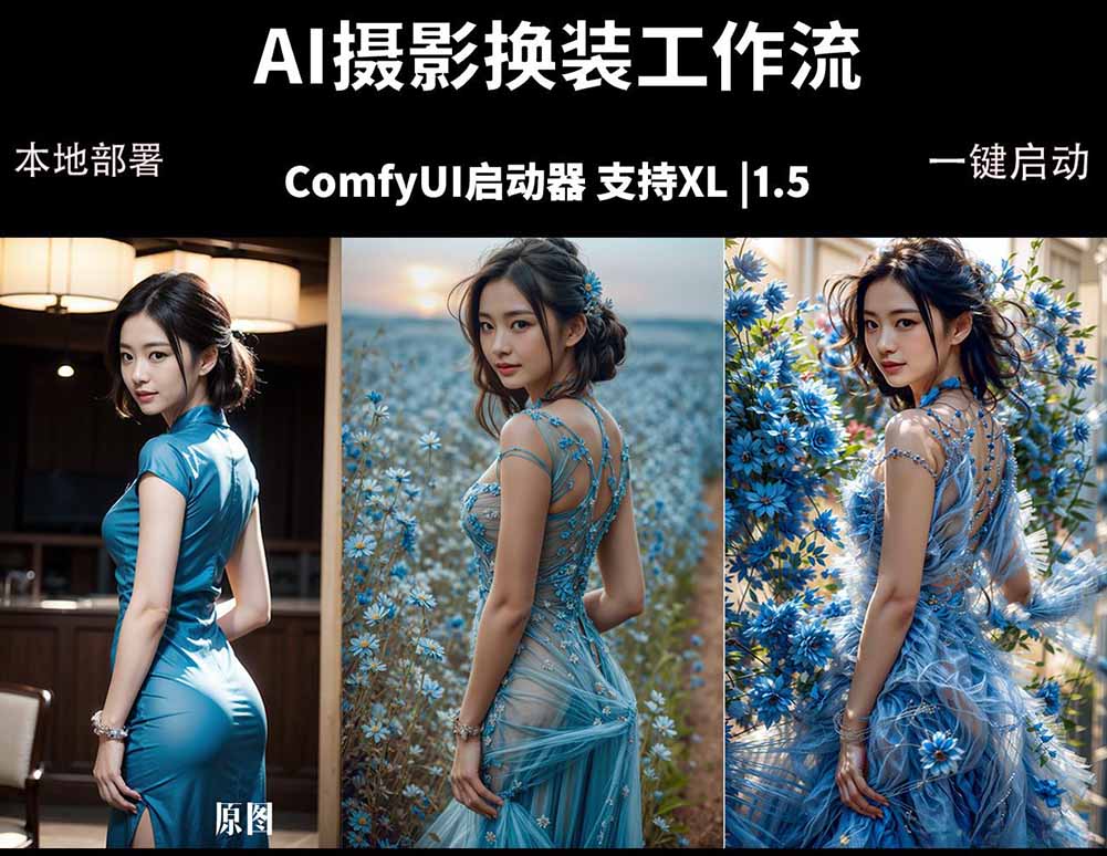 ComfyUI人像写真摄影工作流：本地一键部署，换装换场景换脸全搞定，影楼效率翻倍-heixxmi