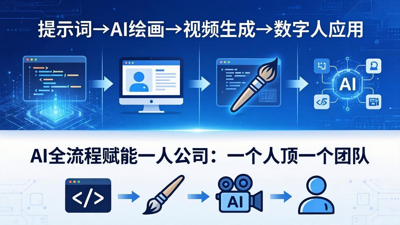 AI全流程赋能一人公司：提示词、绘画、视频、数字人、编程，一个人顶一个团队-heixxmi