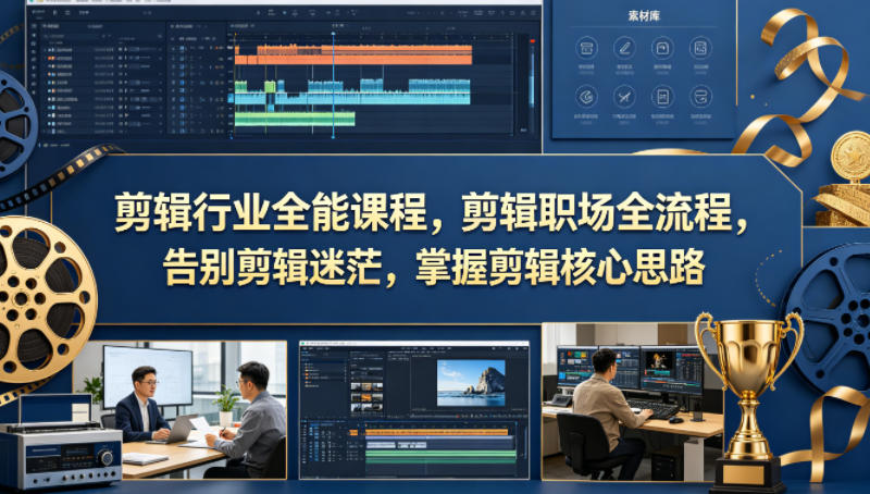 剪辑行业全能课程，剪辑职场全流程，告别剪辑迷茫，掌握剪辑核心思路-heixxmi