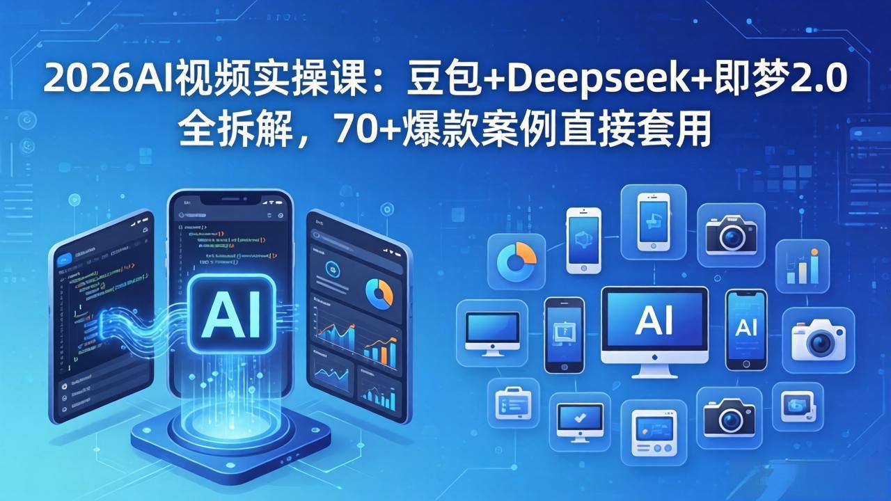 2026AI视频实操课：豆包+Deepseek+即梦2.0全拆解，70+爆款案例直接套用-heixxmi