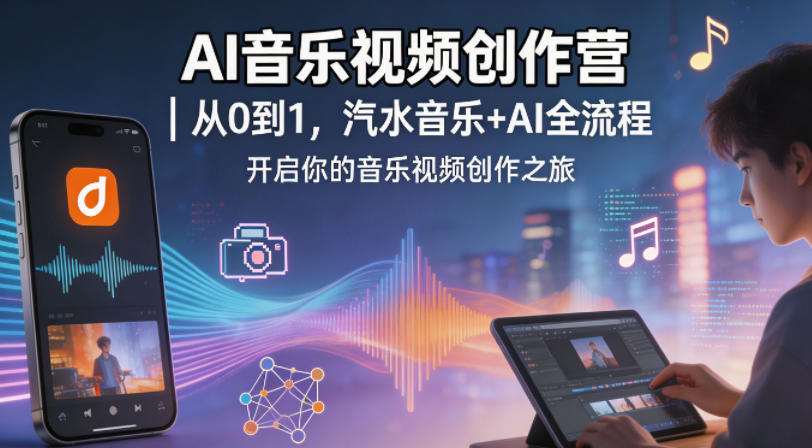 AI音乐视频创作营｜从0到1，汽水音乐+AI全流程，开启你的音乐视频创作之旅-heixxmi
