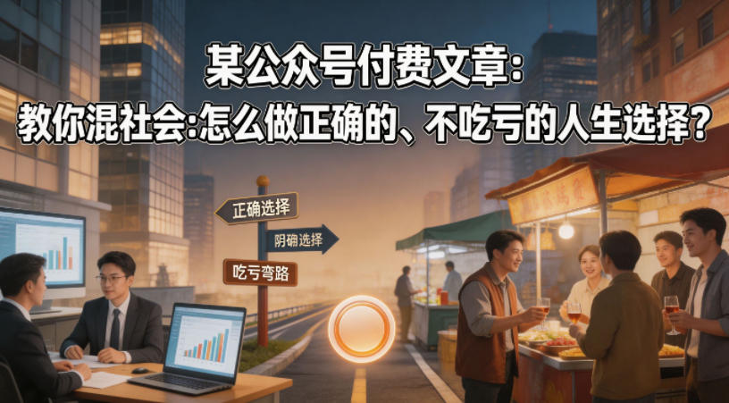 某公众号付费文章：教你混社会：怎么做正确的、不吃亏的人生选择？-heixxmi