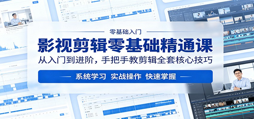 影视剪辑零基础精通课：从入门到进阶，手把手教剪辑全套核心技巧-heixxmi