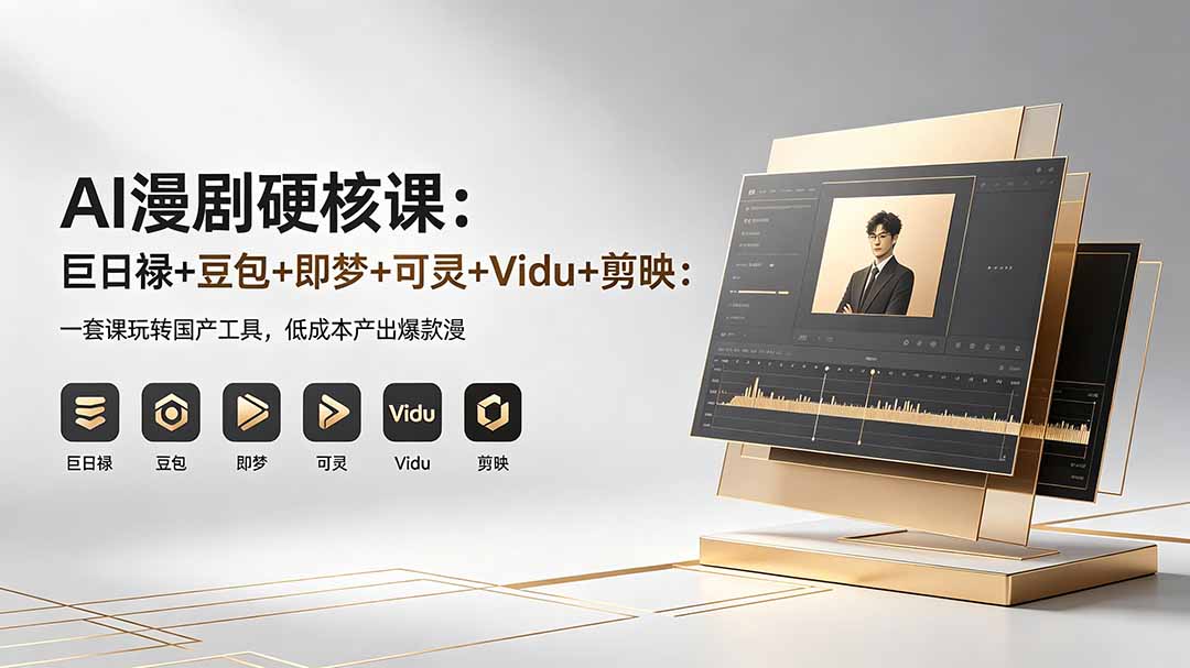 AI漫剧硬核课：巨日禄+豆包+即梦+可灵+Vidu+剪映：一套课玩转国产工具，低成本产出爆款漫剧-heixxmi