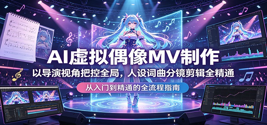 AI虚拟偶像MV制作：以导演视角把控全局，人设词曲分镜剪辑全精通-heixxmi