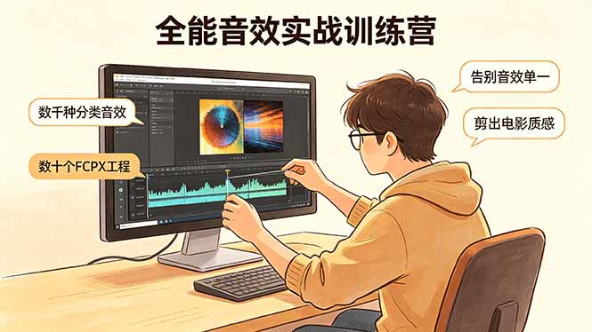 全能音效实战训练营：数千种分类音效+数十个FCPX工程，告别音效单一，剪出电影质感-heixxmi