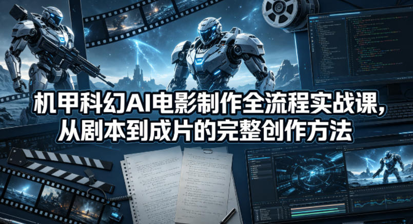 机甲科幻AI电影制作全流程实战课，从剧本到成片的完整创作方法-heixxmi