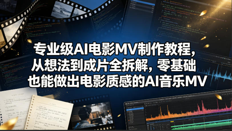专业级AI电影MV制作教程，从想法到成片全拆解，零基础也能做出电影质感的AI音乐MV-heixxmi