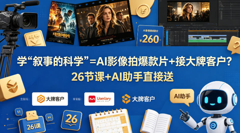 学《叙事的科学》=AI影像拍爆款片+接大牌客户？26节课+AI助手直接送【原创双语字幕】-heixxmi