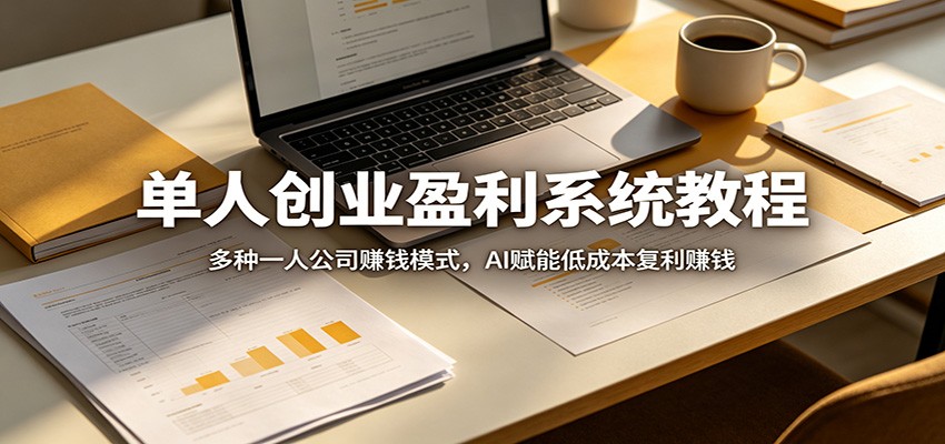 单人创业盈利系统教程：多种一人公司赚钱模式，AI赋能低成本复利赚钱-heixxmi
