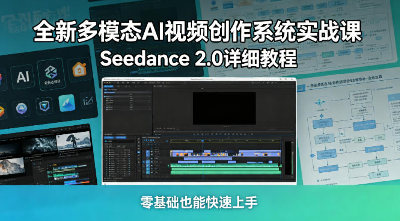 全新多模态AI视频创作系统实战课，Seedance 2.0详细教程，零基础也能快速上手-heixxmi