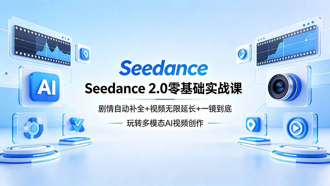 Seedance 2.0零基础实战课：剧情自动补全+视频无限延长+一镜到底：玩转多模态AI视频创作-heixxmi
