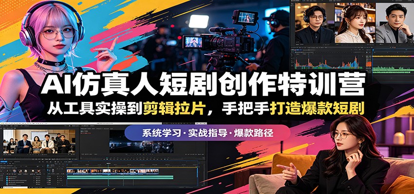 AI仿真人短剧创作特训营：从工具实操到剪辑拉片，手把手打造爆款短剧-heixxmi