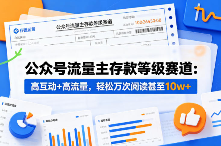 公众号流量主之存款等级赛道，高互动+高流量，轻松达到万次阅读，甚至10w+-heixxmi