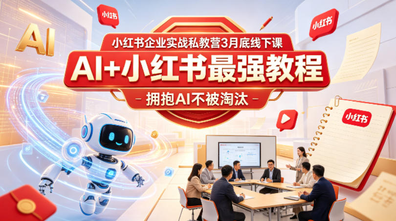 小红书企业实战私教营3月底线下课，AI+小红书最强教程，拥抱AI不被淘汰-heixxmi