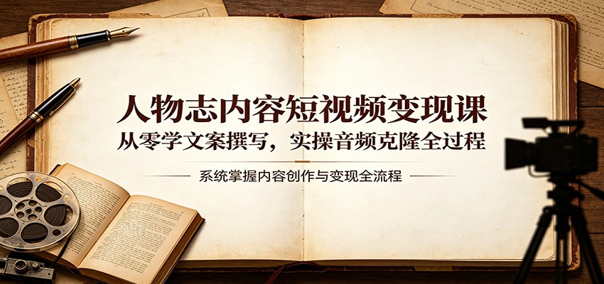 人物志内容短视频变现课：从零学文案撰写，实操音频克隆全过程-heixxmi