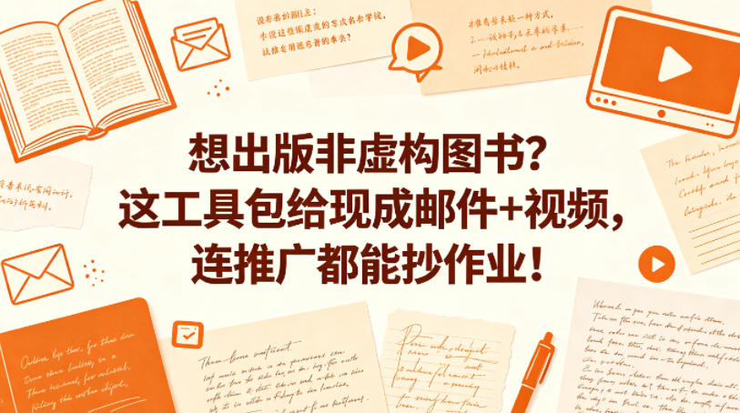 想出版非虚构图书？这工具包给现成邮件+视频，连推广都能抄作业！【原创双语字幕】-heixxmi