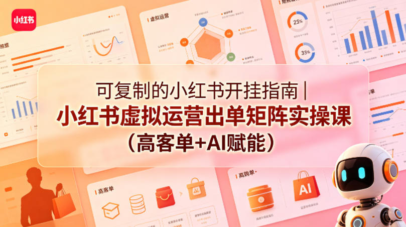 可复制的小红书开挂指南｜小红书虚拟运营出单矩阵实操课(高客单+AI赋能)-heixxmi