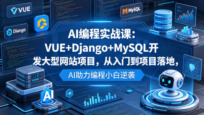 AI编程实战课：VUE+Django+MySQL开发大型网站项目，从入门到项目落地，AI助力编程小白逆袭-heixxmi