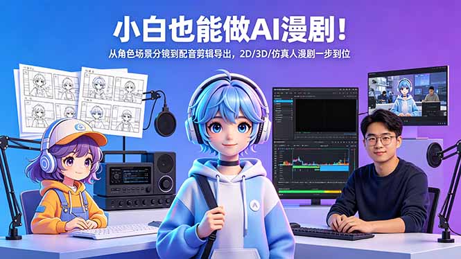 小白也能做AI漫剧！从角色场景分镜到配音剪辑导出，2D/3D/仿真人漫剧一步到位-heixxmi