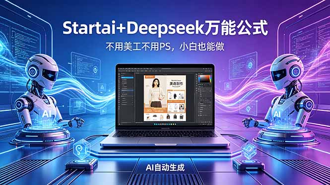 AI自动做电商详情页：Startai+Deepseek万能公式，不用美工不用PS，小白也能做-heixxmi