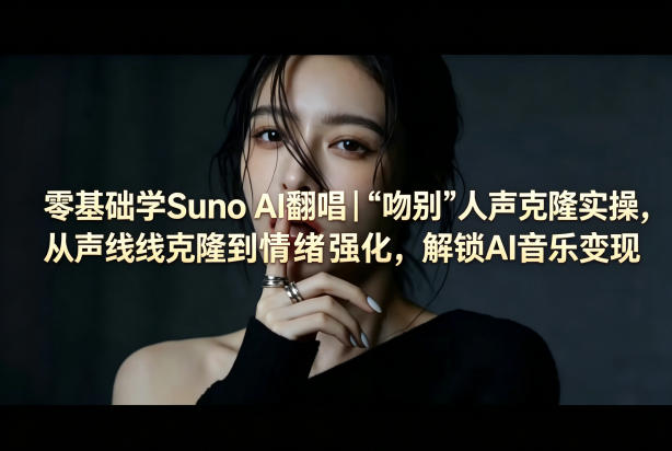 零基础学Suno AI翻唱｜《吻别》人声克隆实操，从声线克隆到情绪强化，解锁AI音乐变现-heixxmi
